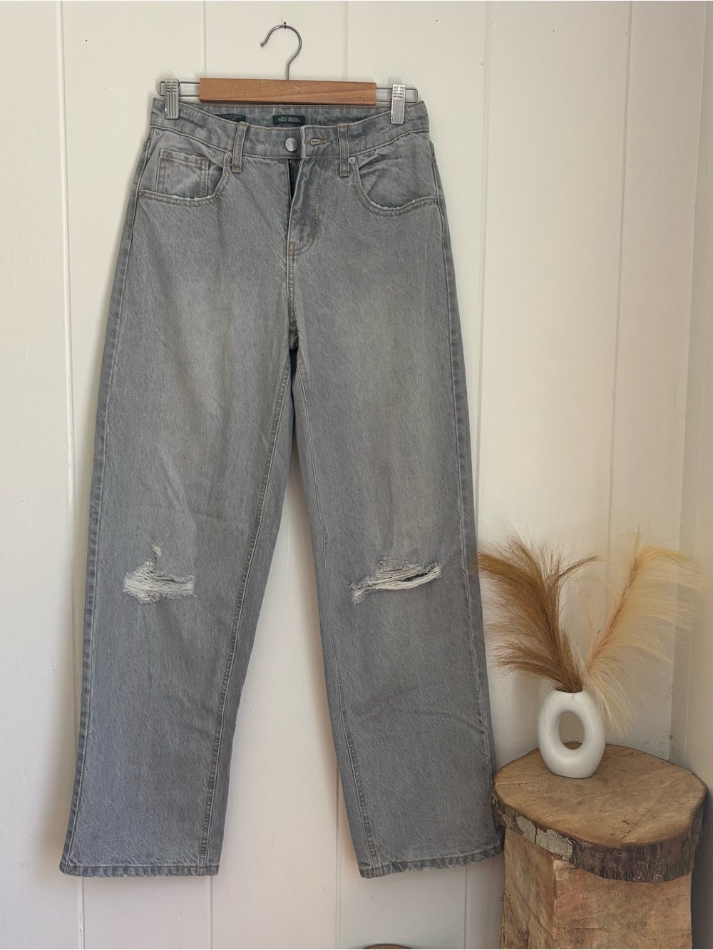 wild fable Gray Distressed Boyfriend Jeans